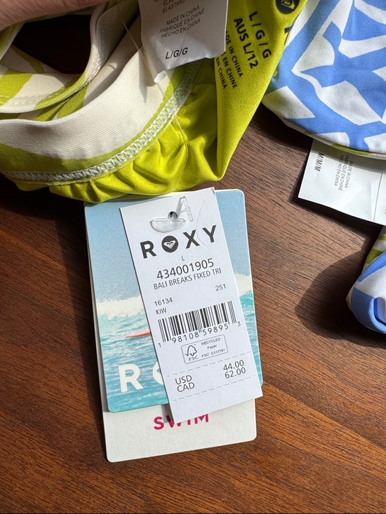 Roxy Blue & Lime Reversible Bikini Set - Picture 4 of 4